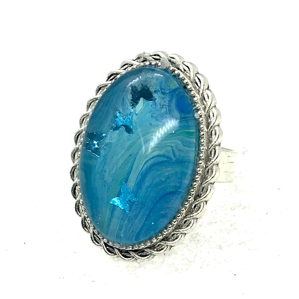 Handmade oval dome ring adjustable NSR
